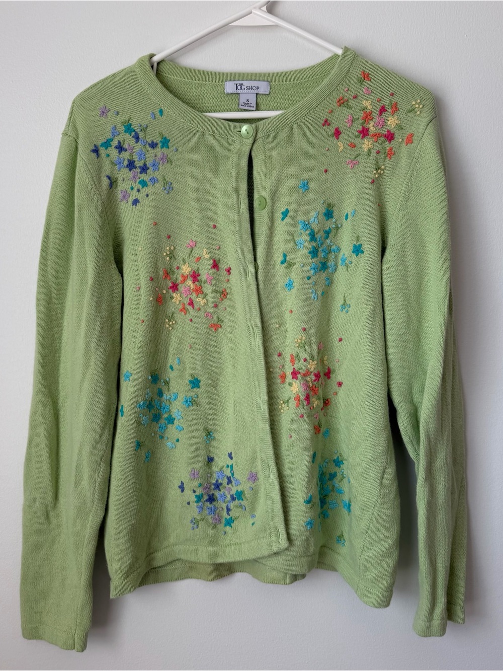 The TOG Shop Green Floral Embroidered Cardigan